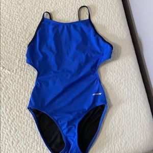 Sporti blue tie back suit